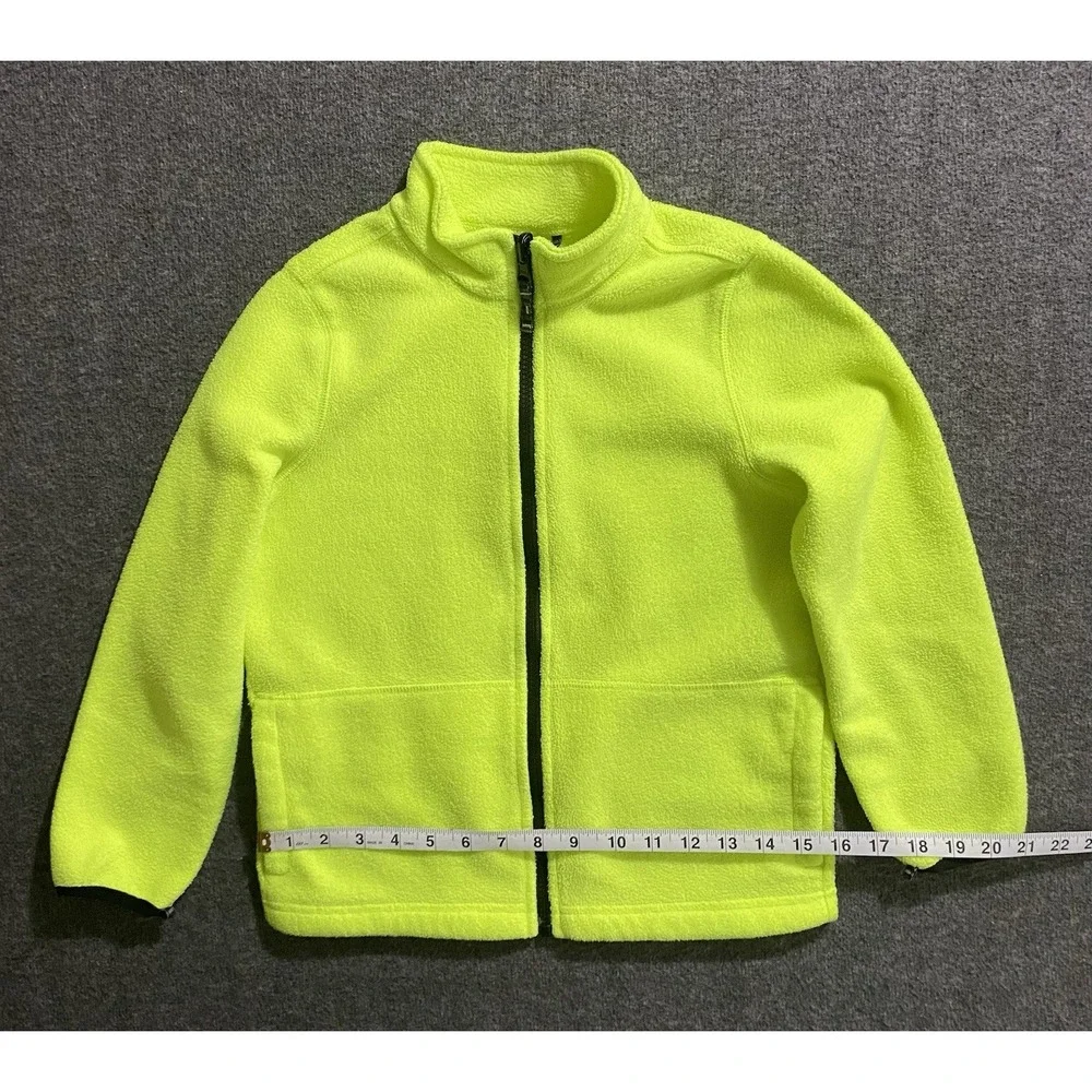 The Children's Place Boys Neon Yellow Fleece Jacket Size M 7/8 Full Zip